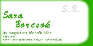 sara borcsok business card